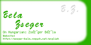 bela zseger business card